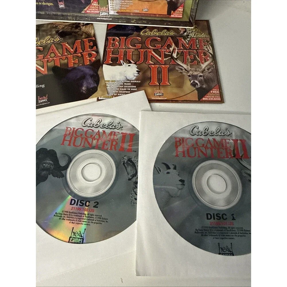 Lot Cabela's Big Game Hunter I & II CARNIVORES Deer Hunter II for PC CD-ROM